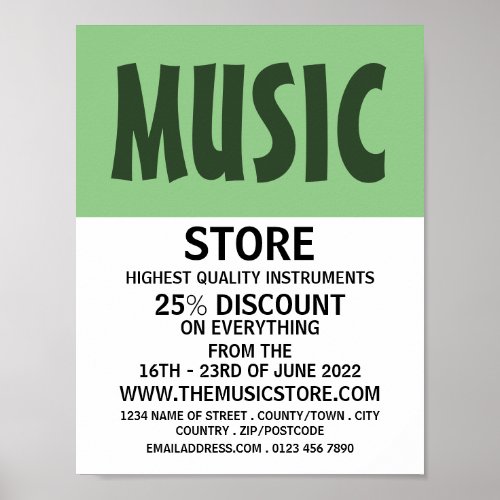 Modern Bold Musical Instrument Store Poster