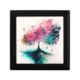 Modern & Bold Mystical Tree (blue, pink, orange) Gift Box