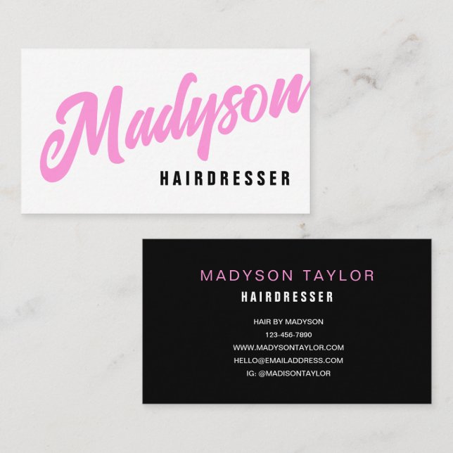 Modern Bold Name | Handwritten Script Typography  Business Card (Front/Back)