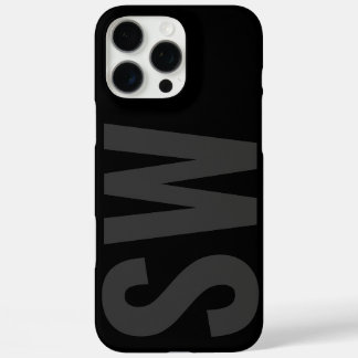 Modern Bold Name Initials Black Custom Monogram iPhone 16 Pro Max Case