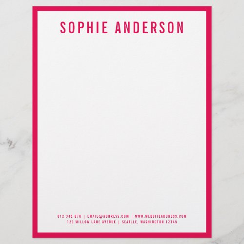 Modern Bold Name with EDITABLE Border Color Letterhead