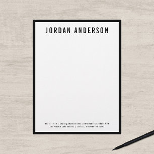 Modern Bold Name with EDITABLE Border Color Letterhead