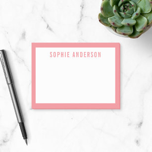 Modern Bold Name with Editable Border Color Post-it Notes
