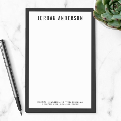 Modern Bold Name with EDITABLE Border Color Post_it Notes