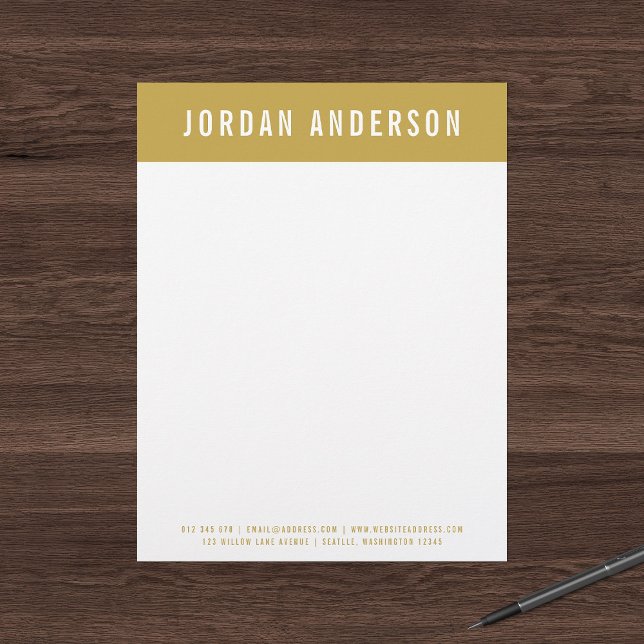 Modern Bold Name with Editable Header Color Letterhead (Creator Uploaded)