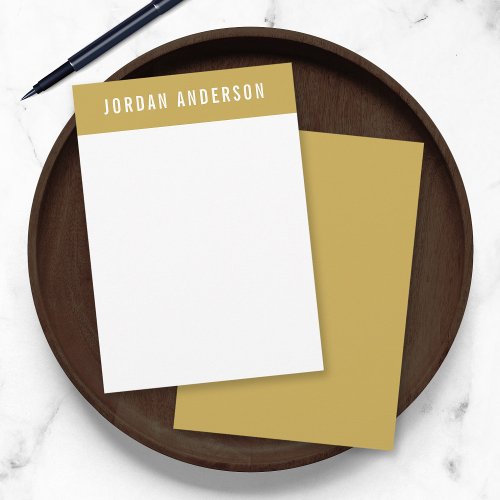 Modern Bold Name with Editable Header Color Note Card