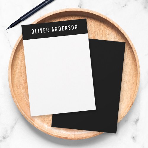 Modern Bold Name with Editable Header Color Note Card