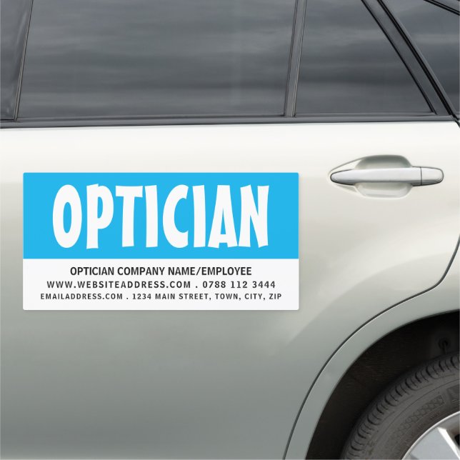 Modern Bold, Optician Car Magnet (In Situ)