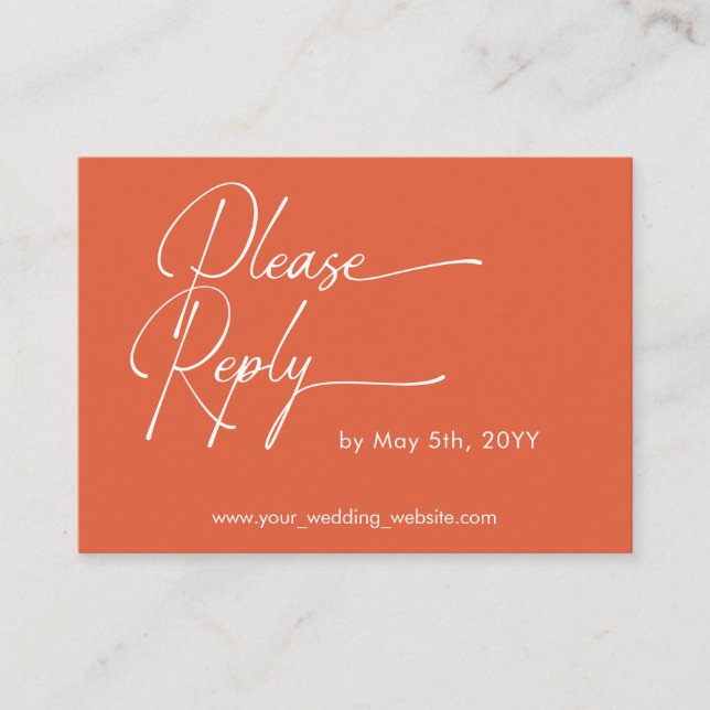 Modern bold orange Attendance QR code RSVP card (Front)