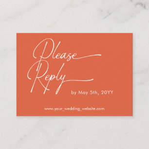 Modern bold orange Attendance QR code RSVP card