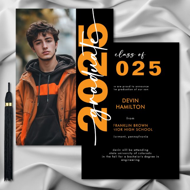Modern Bold Orange Typography Grad Announcement (Modern Bold Orange Typography Grad Announcement)