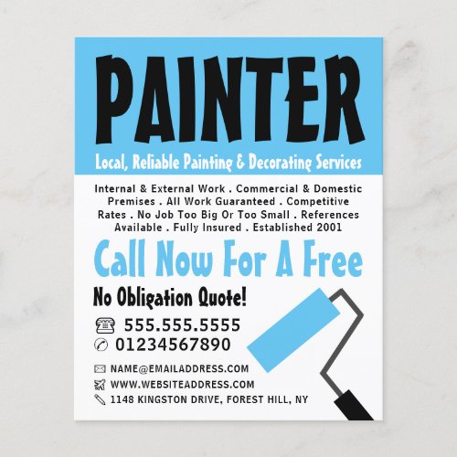 Modern Bold Painter  Decorator Advertising Flyer