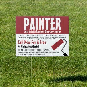 Modern Bold, Painter & Decorator Advertising Sign