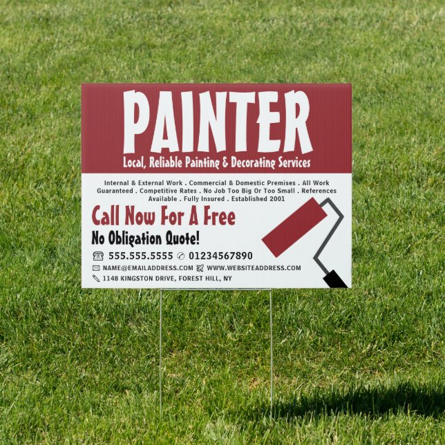 Modern Bold, Painter & Decorator Advertising Sign (Insitu)