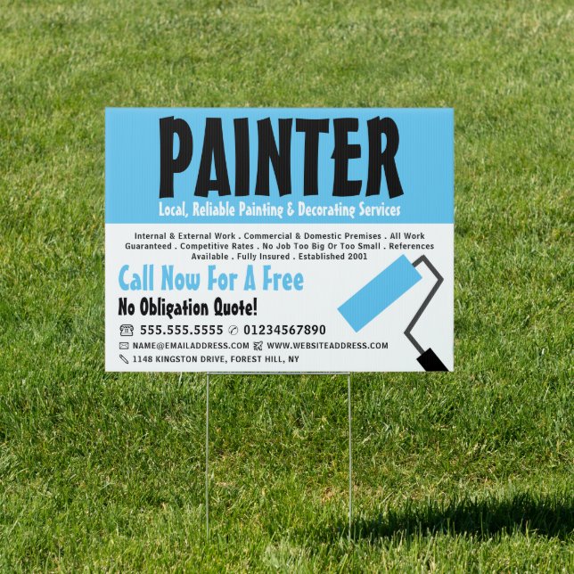 Modern Bold, Painter & Decorator Advertising Sign (Insitu)