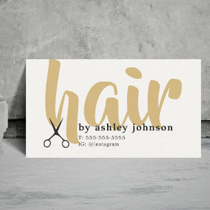 Modern Bold Pastel Golden Brown Hair Stylist Business Card
