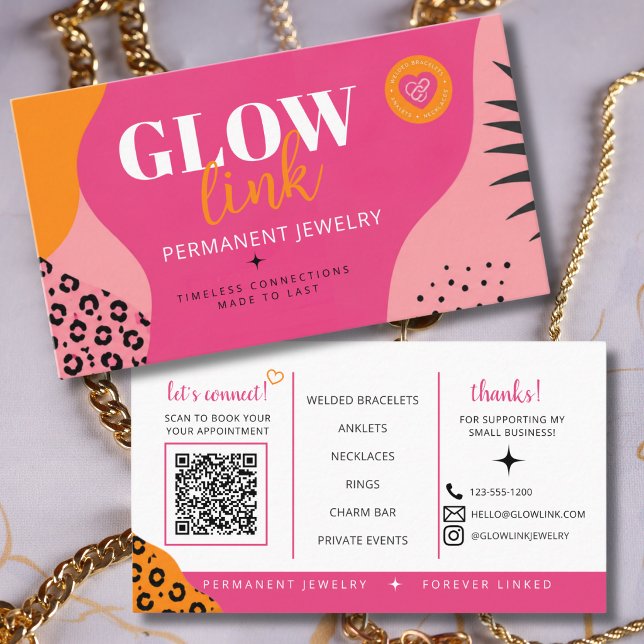 Modern Bold Permanent Jewelry  Business Card (Creator Uploaded)