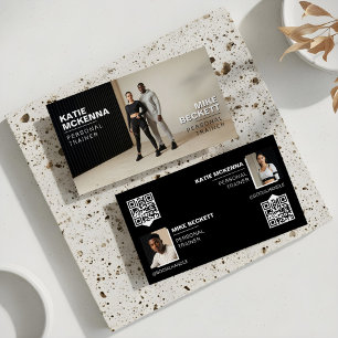 Modern Bold Personal Fitness Trainer Coach Photos Business Card