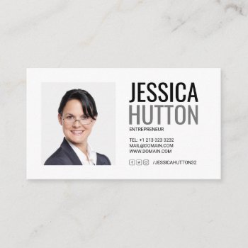Modern Bold Personal Photo Business Card by J32Teez at Zazzle