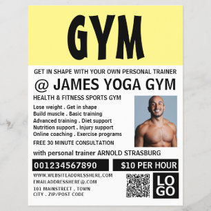 Modern Bold, Personal trainer, Gym Advertising Flyer