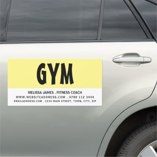 Modern Bold Personal trainer Gym Car Magnet
