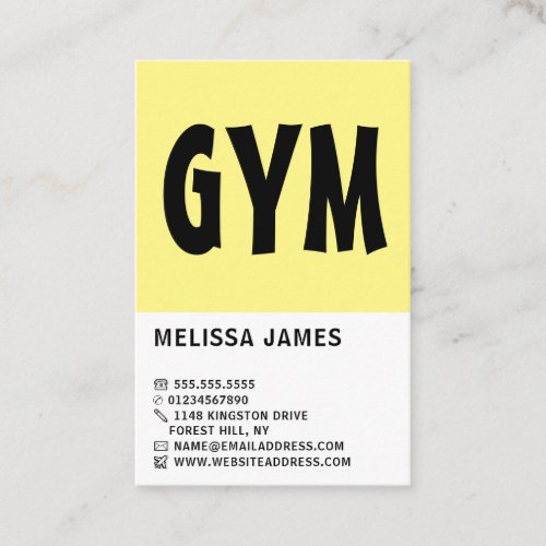 Modern Bold Personal trainer Gym Instructor Business Card