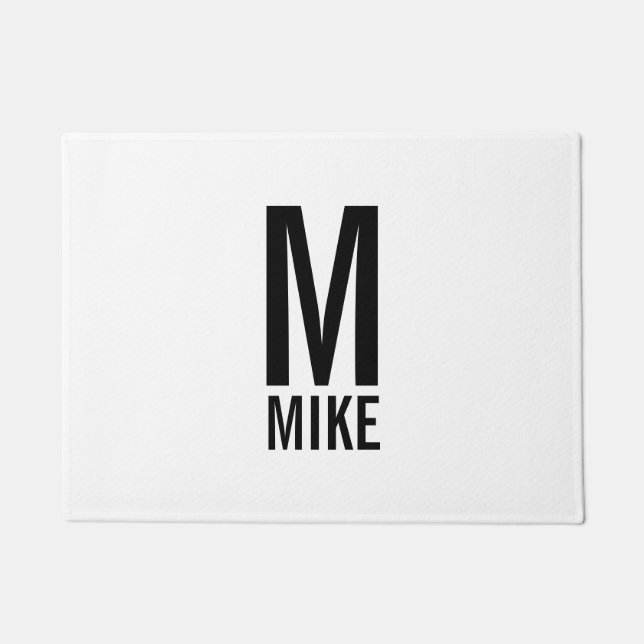 Modern Bold Personalized Monogram and Name Doormat (Front)