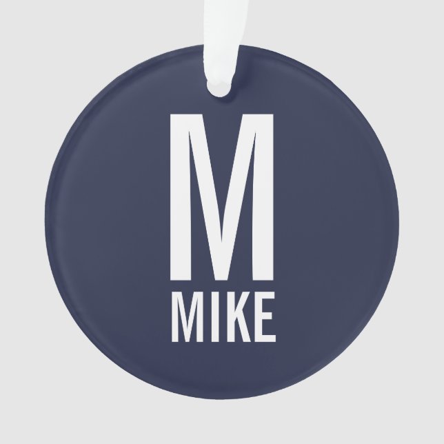Modern Bold Personalized Monogram and Name Ornament (Front)