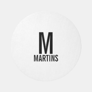 Modern Bold Personalized Monogram and Name Outdoor Rug