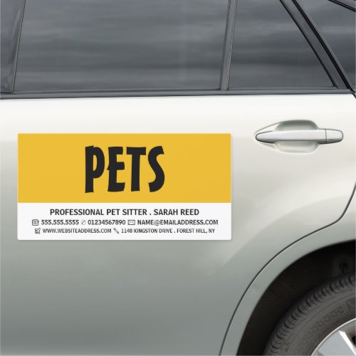 Modern Bold Pet Sitter Car Magnet