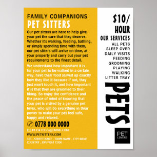 Modern Bold, Pet Sitting Service Advertising Poster