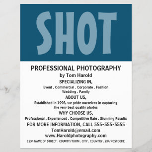 Modern Bold, Photography, Photographer Hire Flyer