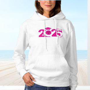 Modern Bold Pink Class of 2025 Hoodie