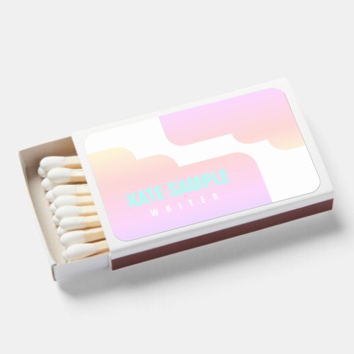 Modern Bold Pink Ombre Professional Writer Brand Matchboxes