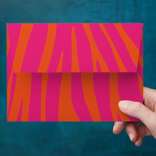 Modern Bold Pink  Orange Lines Abstract  Envelope