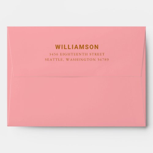 Modern Bold Pink Orange Return Address Envelope