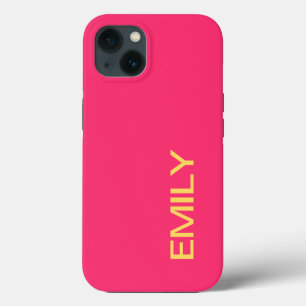 Modern Bold Pink Personalized iPhone Case