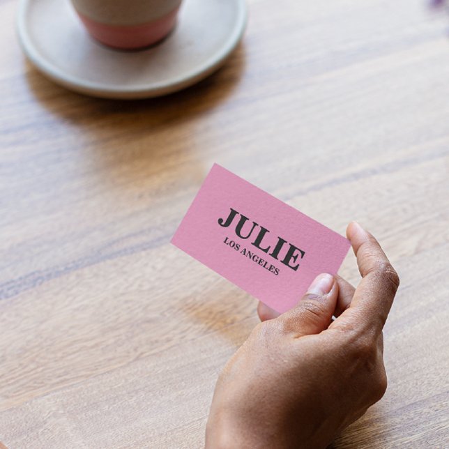 Modern Bold Pink Red Typography Custom Business Card (nail salon business card)