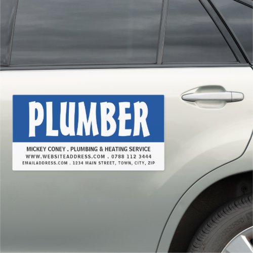 Modern Bold Plumber Plumbing Car Magnet