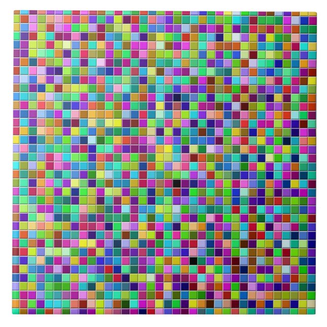 Modern Bold Print More Color  Ceramic Tile (Front)