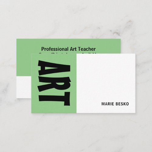 Modern Bold Professional Art Teacher Business Card