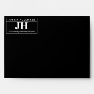 Modern Bold Professional Black & White A7 Envelope