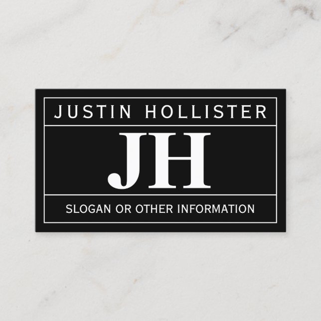Modern Bold Professional | Black & White Business Card (Front)