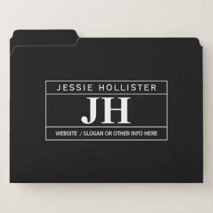 Modern Bold Professional Black & White File Folder