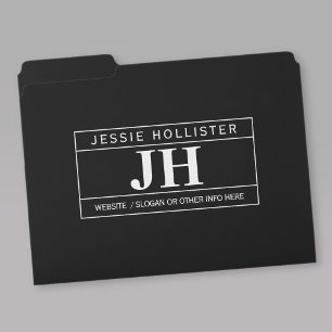 Modern Bold Professional   Black & White File Folder