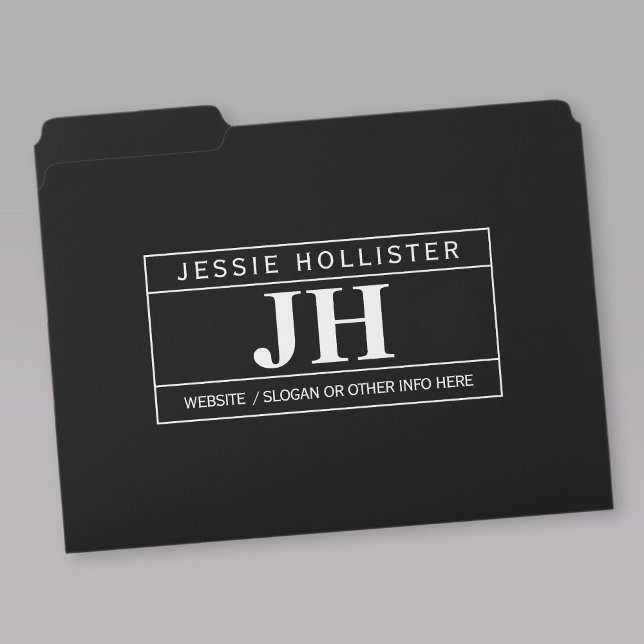 Modern Bold Professional | Black & White File Folder (Creator Uploaded)