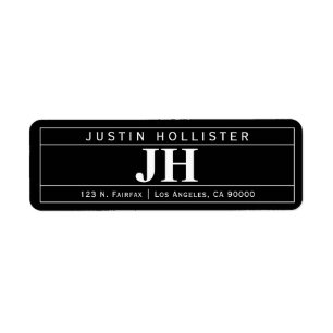 Modern Bold Professional Black & White Return Label