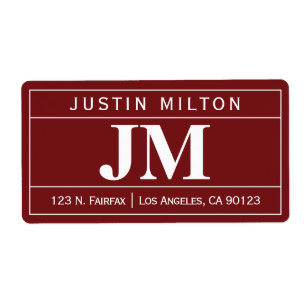 Modern Bold Professional   Burgundy & White Label