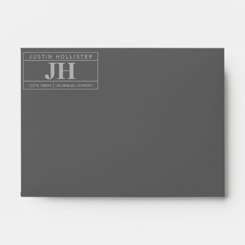 Modern Bold Professional  Dark  Light Grey A6 Envelope