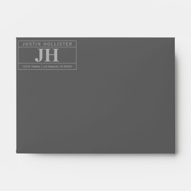 Modern Bold Professional | Dark & Light Grey A6 Envelope (Front)